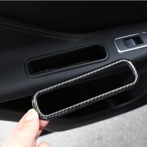 Carbon Fiber Style ABS For Jaguar F-Pace F PACE X761 2016-2018 Car Door Side Storage Box Frame Decoration Trim Car Accessories