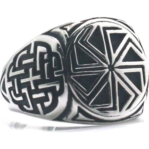 316L Stainless Steel Cool Punk Gothic Beautiful Stone Flower Vintage Ring