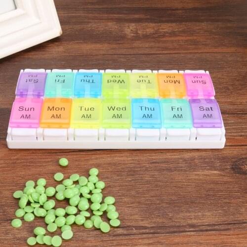 Practical Tablet Container Dispenser Pills Box Holder Multi-functional Durable Weekly Pill Organizer Storage Case