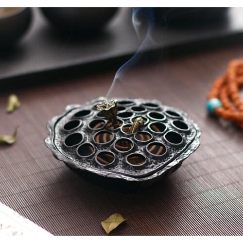 Metal Lotus Seed Pod Incense Burner Antique Censer Home Decor Use In Home Living Room Teahouse Smell Removing Tool