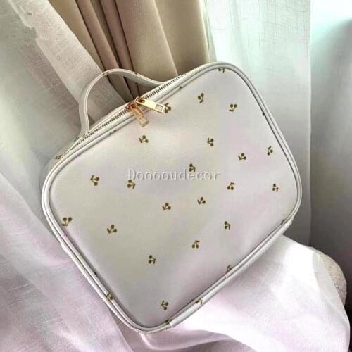 Ins cherry cosmetic bag large capacity waterproof adult wash travel multi-function storage bag handbag