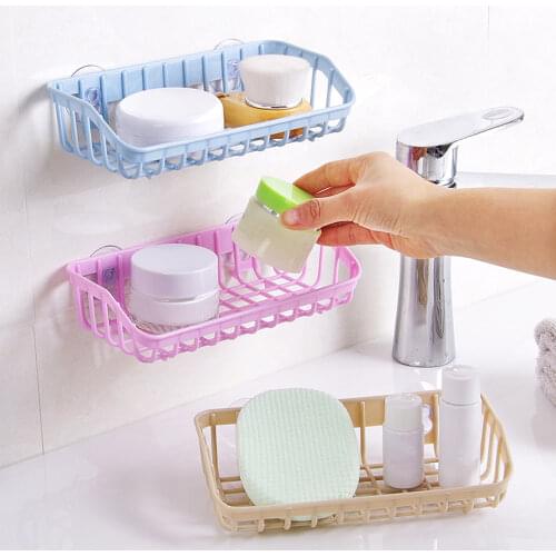 Multifunctional Suction Cup Dishwashing Soap Sponge Holder Hanging Storage Rack Drain Rack Sink Shelf Kitchen Accessories