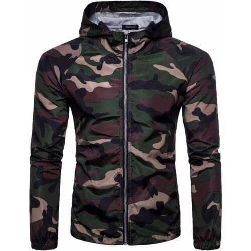 Fashion men camouflage jacket Spring summer thin hooded Casual coat mens waterproof Sun protection jacket Male outerwear US size