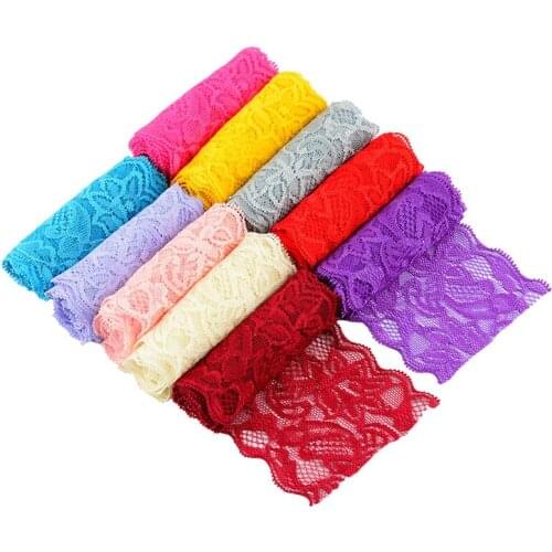 8cm Soft Elastic Lace Ribbon Tape DIY Apparel Sewing&Fabric Handmade Material White Lace Trimming Garment Accessories (1 Meter)