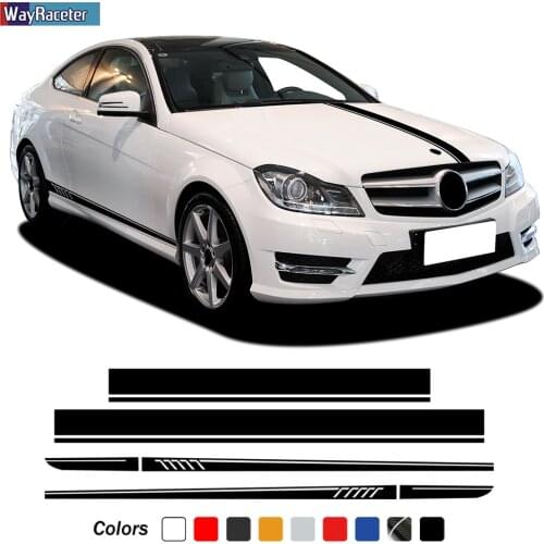 Edition 507 Side Stripes Skirt Sticker Car Hood Trunk Body Decal For Mercedes Benz C Class W204 C63 AMG Coupe S204 Accessories