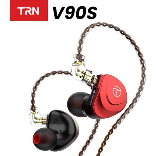TRN V90S Earphone 5BA+1DD Metal Headset Hybrid HIFI Bass Earbuds In Ear Monitor Earphones with OCC Pure Copper Cable