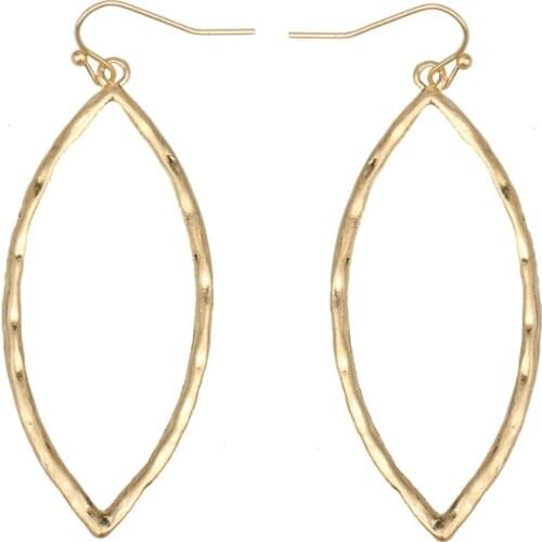 ZWPON 2020 Cheap Zinc Alloy Cutout Marquise Drop Earrings Women Leaf Dangle Earrings Wholesale