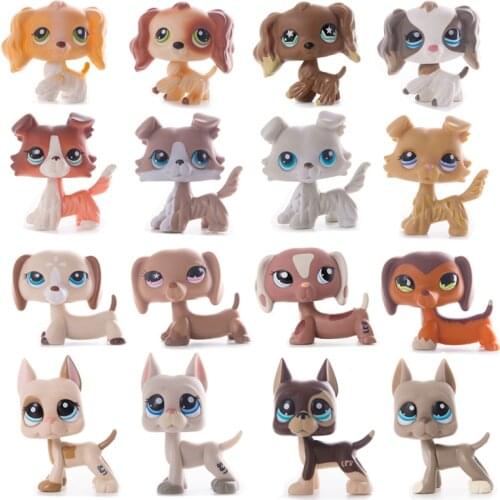 New Rare animal pet shop lps toy dachshund dog dachshund brown original figure collie cocker spaniel great dane Children gifts
