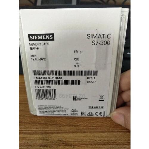 NEW SIMATIC MMC (Micro Memory Card) 6ES7 953-8LL31-0AA0 for S7-300/C7/ET 200, RAM 2MB, replace 6ES7 953-8LL20-0AA0