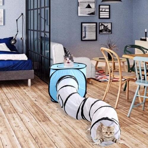 Portable Pet Cat Tunnel Toy Collapsible With Storage Bag Cats Puppy Rabbits Guinea Pig Indoor Outdoor Use Pet Play Tunnel Tube