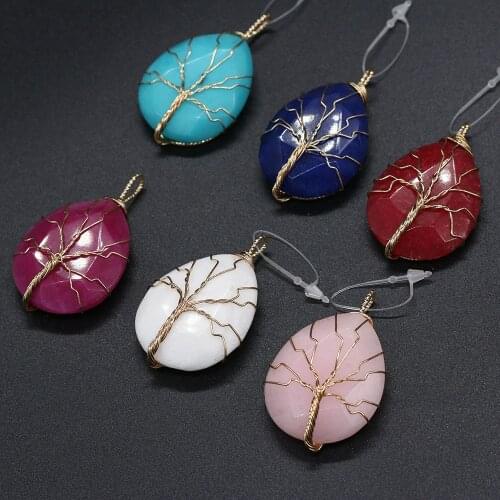 4PCSExplosive Natural Semi-precious Stone Pupa-shaped Pendant Variety of Stones for Jewelry Making Necklace PendantsAccessories