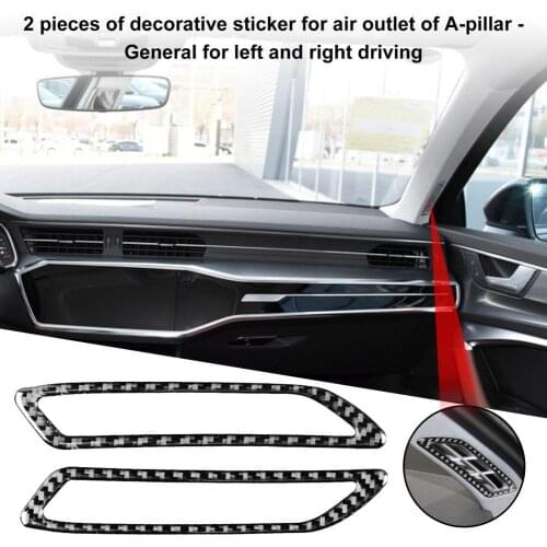 Portable 2Pcs Exquisite Black A-pillar Air Outlet Trim Cover UV-proof Conditioner Vent Panel Frame Sturdy
