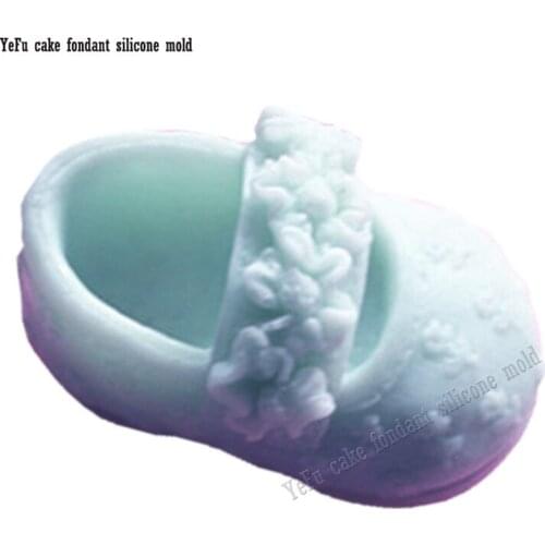 3D baby shoes silicone mold,fondant cake baking resin clay candy chocolate soap mould cake decoration tools F0805