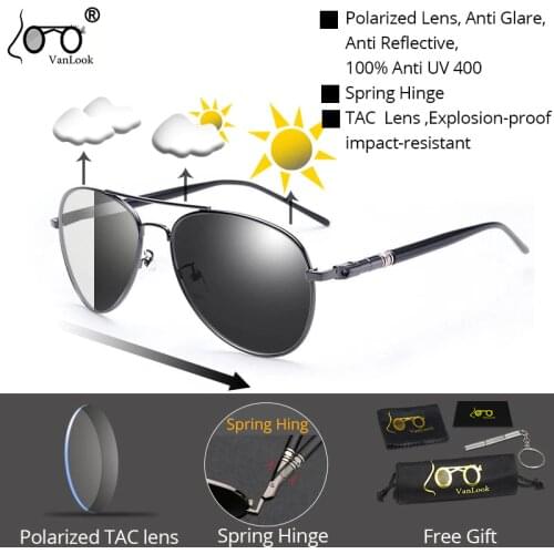 Polarized Photochromic Sunglasses Chameleon TAC Lens Blue Light Blocking Mens Glasses for Computer Eyeglasses Gaming UV400