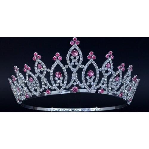 Pageant Bridal Crown Tiara Crystal Rhinestone Princess wedding Hair Accessories Mixing Colour Classic Hairwear 00342