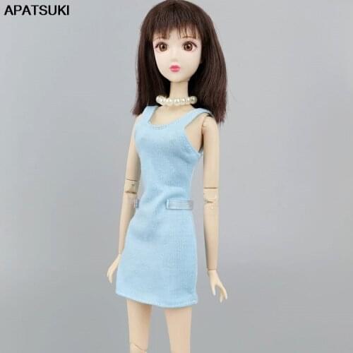 Light Green Sleeveless Tank Dress Dolls Accessories For Barbie Doll Outfits Clothes Costume For 1/6 BJD Doll Kids DIY Toys