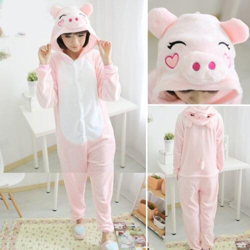 All In One Animal Pajamas for Winter Women Unicorn Pig Pajamas Cartoon Onesies Children Costumes Sleepwear Pyjamas