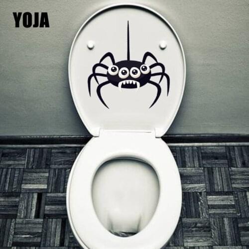 YOJA 21.6X23.2CM Intereting Cartoon Spider Wall Sticker Toilet Decal Living Room Home Decor T5-1323