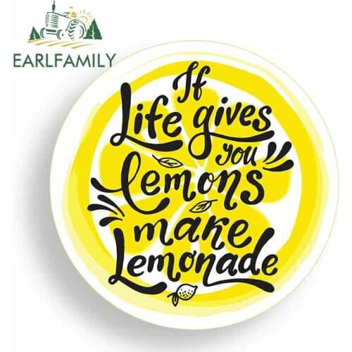 EARLFAMILY 13cm x 13cm for Lemon Slices Funny Car Stickers Cartoon Oem Vinyl JDM Bumper Trunk Truck Graphics Truck Accessories