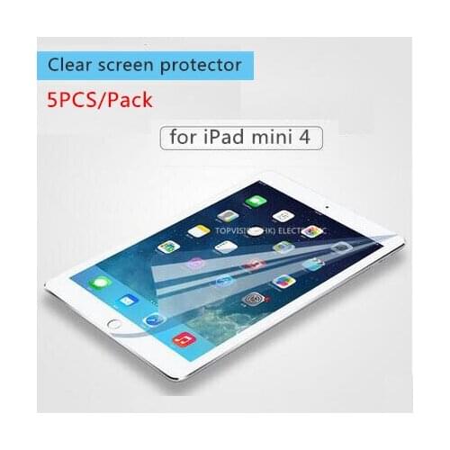 5PC/ Pack high quality front protective guard film for ipad mini 4 screen protector clear strong carton pack & can check online