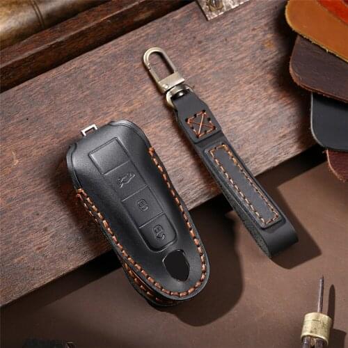 Smart Genuine Leather Protective Key Case Shell Cover for Porsche 911 Cayenne Panamera