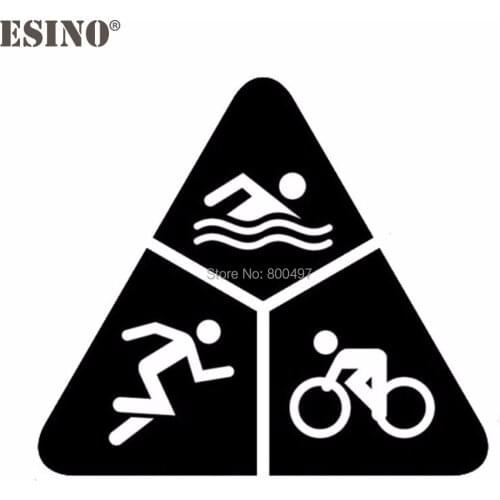 10 x Sports Triathlon Swimming Running and Bike Riding Reflective Auto Decal Cartoon Car Sticker Bumper Body Decal Pattern Vinyl