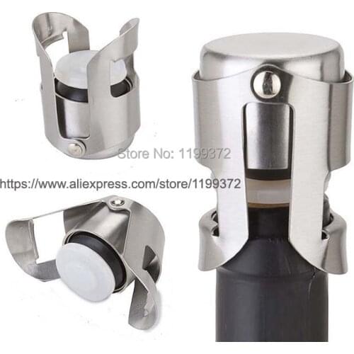 100pcs New Bar Craft Stainless Steel Red Wine Champagne Stopper Wine Sparkling Vacuum Wine Bottle Plug Cork Saver Sealer Sealers