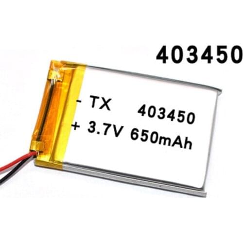 403450 3.7V 650mAh Rechargeable Li-Polymer Li-ion Battery For TOYS POWER BANK GPS mp3 mp4 cell phone speaker 043450