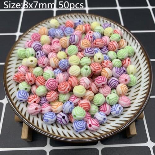 50pcs 8x7mm Acrylic Beads Earrings Necklace Accessories Beads For Jewelry Making DIY Jewelry Necklace Accessories#02