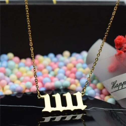 Angel Number 1111 Necklace For Women 111 222 333 444 777 Stainless Steel Best Friends Birthday Gift BFF Choker Chain Jewelry