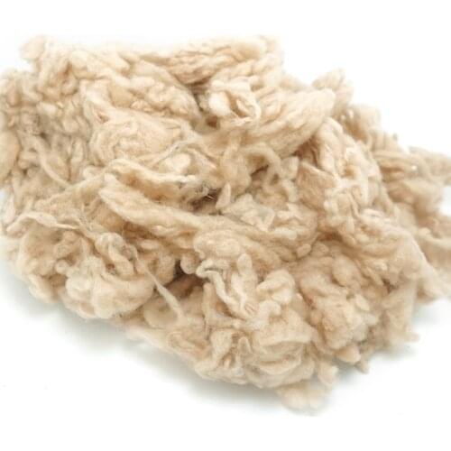 Free shipping Peru alpaca Curly Fiber for Wool Felt Light camel 50g (Needle Felting) especially for Poodle/Bichon and Sheep