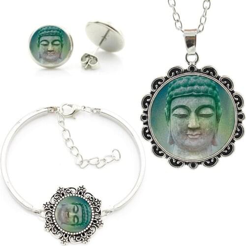 Buddhist Yoga bijoux femme Jewelry set Solar Plexus Chakra Mandala statement necklace bracelet earrings sets for gifts or she