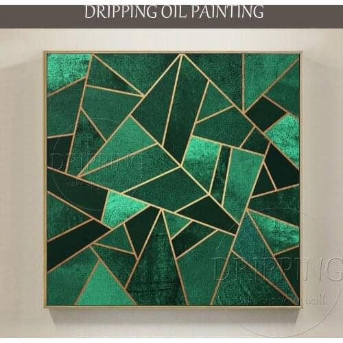 Pure Hand-painted Modern Geometric Acrylic Painting on Canvas Handmade Abstract Geometric Acrylic Painting for Wall Unique Decor