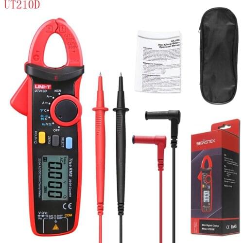 UT210D Digital Clamp Meter Temperature Measurement Auto Range Capacitance Multimeter AC/DC Current Voltage Resistance Meters