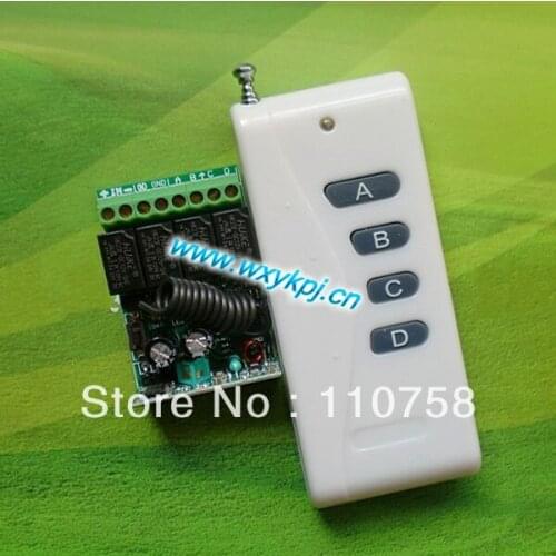 DC12V 4CH Mini size Learning code rf wireless remote control wall switch
