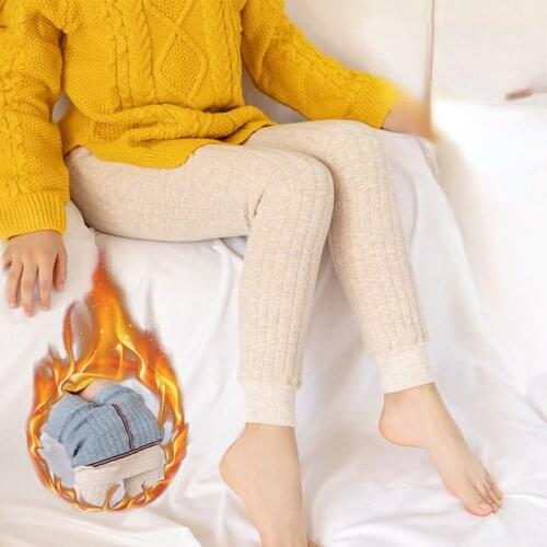 3-12 Years Children Pants For Winter Girls Leggings Keep Warm Thick Cotton-padded Trousers -10 Temperature Kids Winter Pants