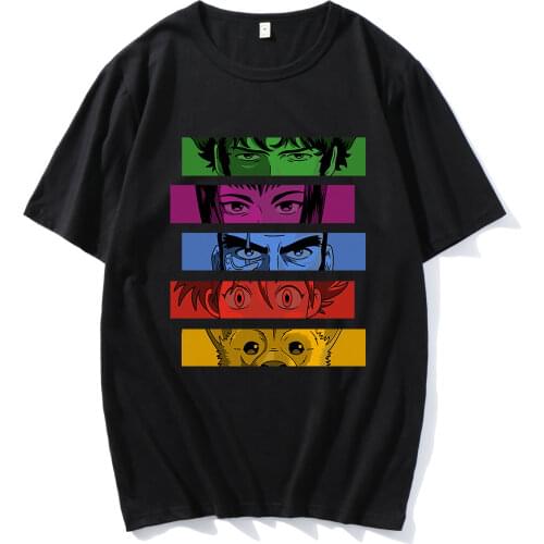 Hipster Streetwear 90s Classic Japanese Anime Movie Cowboy Bebop T-shirt Funny Too Good Too Bad Tshirt Men Spring Summer Tops