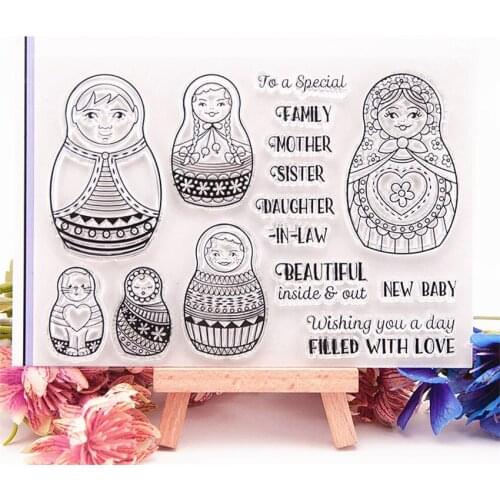 Hot selling Matryoshka transparent clear stamp / silicone seal roller stamp DIY scrapbook album / card production