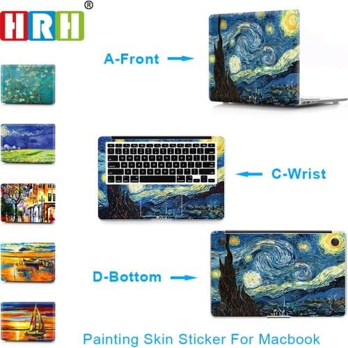 HRH 3 in 1 Paiting For Sticker Macbook Air 11 12 13 Pro 13 15 Retina Decal Laptop Wall Car Vinyl Logo Skin Matte Boay Palm Guard