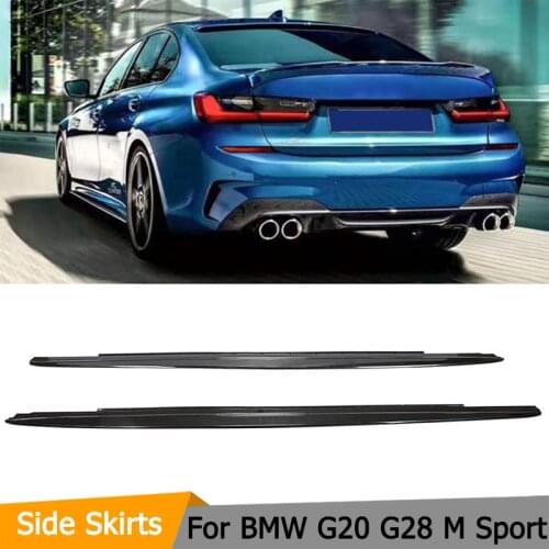 M3 G20 G28 Glossy Black Side Skirts for BMW 3 Series G20 G28 M PORT 2019 2020 Side Bumper Extensions Lip