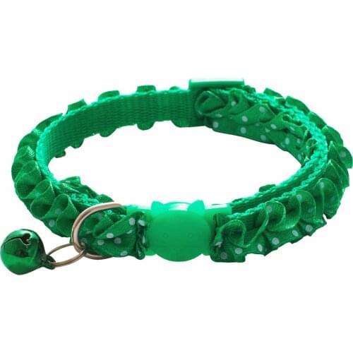 Lace Pet Cat Collar with Bell Breakaway Fashion Adjustable Kitten Cat Sequin Collar Neck Strap Cat Accessories Pet Supplies