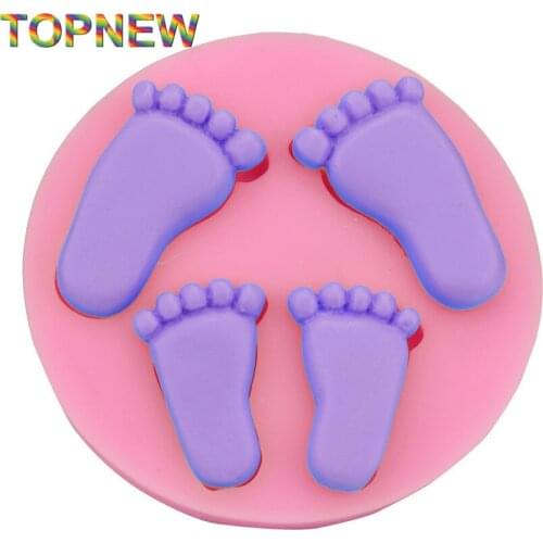 Little Feet shaped Chocolate Candy Jello 3D silicone cake Mold soap Mould cake tools 2228