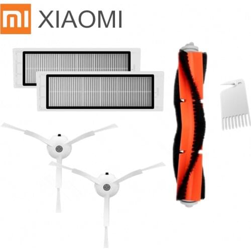 XIAOMI MI Robot Vacuum Part Pack Side Brush X2PC, HEPA Filter X2PC, Main Brush X1PC, Cleaning Tool X1PC Replacement Robot Kits