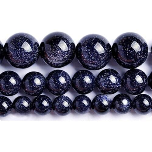 Wholesale 4mm 6mm 8mm 10mm 12mm 14mm Gold Quartz Green Aventurine Blue sand Bead Loose Beads DIY Jewelry Findings Components B