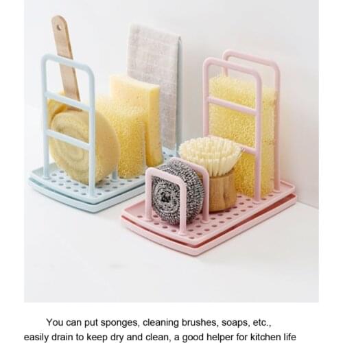 Sink Organizer DIY Kitchen Utensil Holder Sponge Drainer Dish Towel Holder Caddy Organiser with Drain Pan for Kitchen N0PA