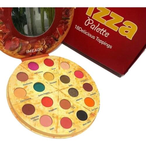 Personality Pizza 18 Color Scrub Shimmer Eyeshadow Palette Smoky Makeup Pigment Eye Shadow Powder Long Lasting Waterproof