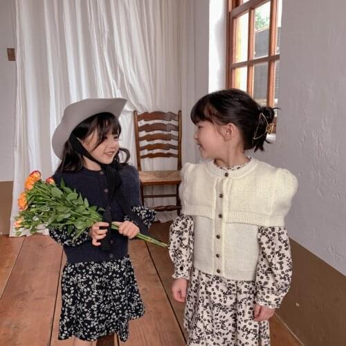 Fall 2021 New Korean Style Girls Waistcoat Sweater Casual Solid Color Sweater Pullover