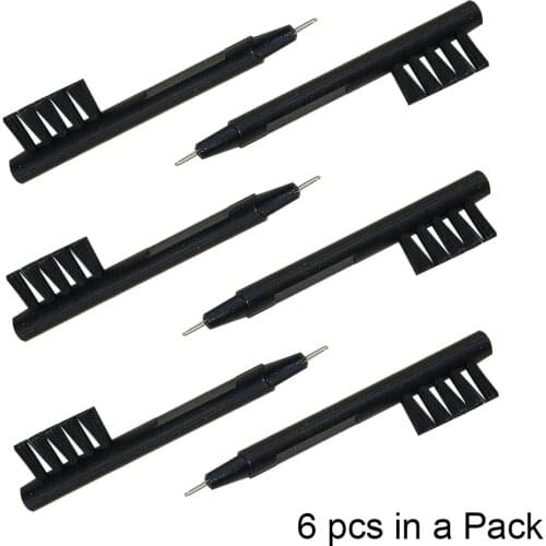 Hearing Aid Aids Cleaning Brush with Wax Loop Battery Magnet ABS & Nylon Material (Pack of 6)