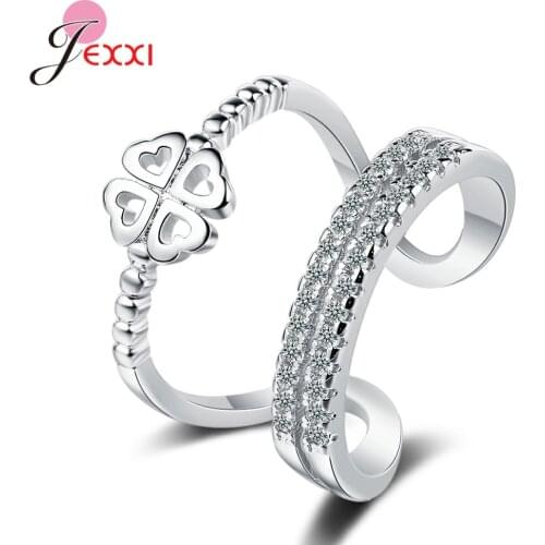 925 Sterling Silver Love Heart Shaped Finger Ring for Women European Style Brand Fine Finger Rings Wedding Jewelry Gift