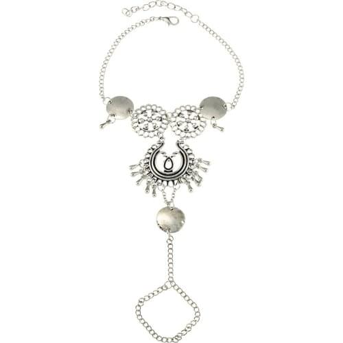 10 pieces/lot Hollow Flower Chain Anklets Barefoot Leg Foot Jewelry For Women Antique Silver Color Ankle Bracelets Beads Tassel